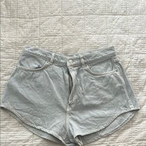 Women's Light Gray Denim Shorts